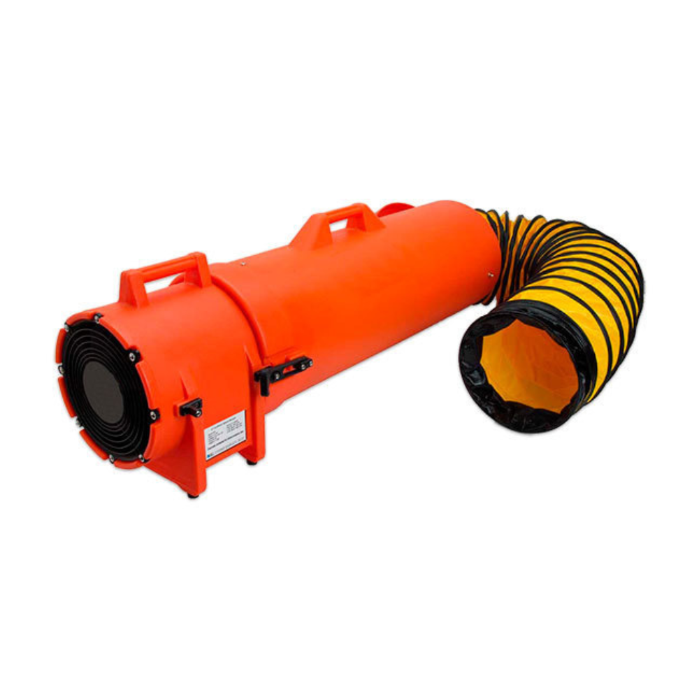 Motor para extracción o aportación de aire, acoplado a conducto de 7m de longitud.