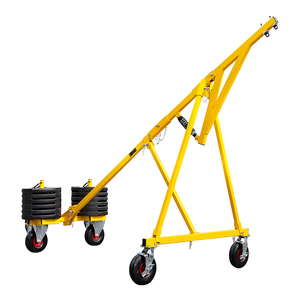 Carro de peso muerto con brazo pescante, que sirve como anclaje contrapesado para trabajos verticales.